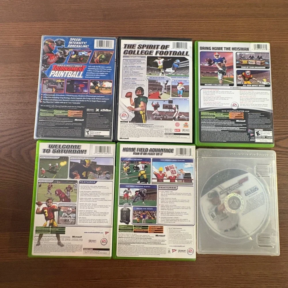 Xbox Games Lot 6 NCAA Football 2003-06 Paintball Baseball 2K3 Bundle Good Sports